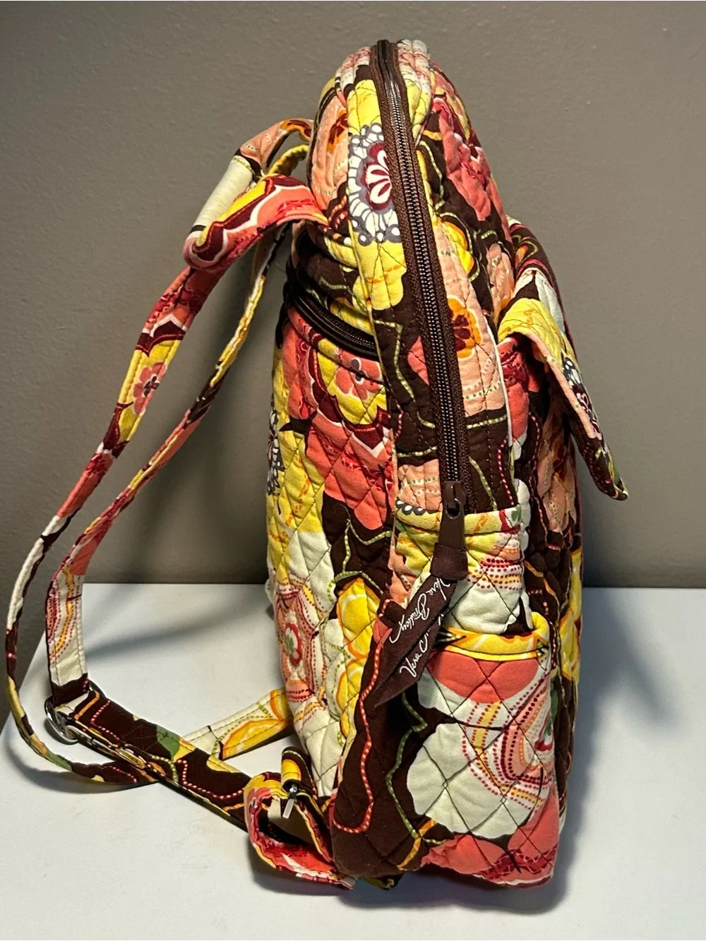 Vera Bradley Backpack  Quilted Fabric Buttercup Purse Backpack